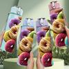 1PC Pile Of Color Donut Sweet Food Print 750ml Color Plastic Sports Water Bottle Leakproof Flip Straw Lid Suitable for Sports Office Home Use