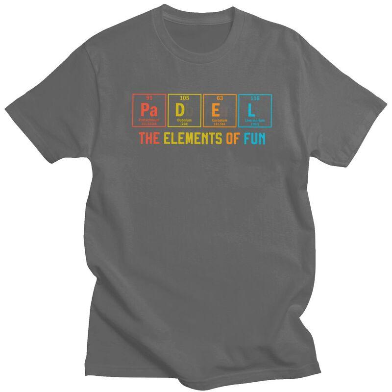 Science Padel The Elements Of Fun T Shirts Men Women Short Sleeve Tshirts Graphic Tee Tops 100 Cotton Loose Oversized Clothing