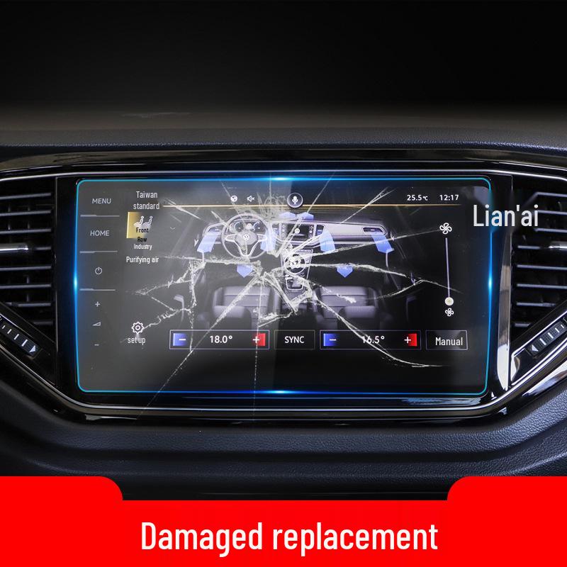 Volkswagen T-ROC 25 Navigation Tempered Screen Protector - Center Console Film