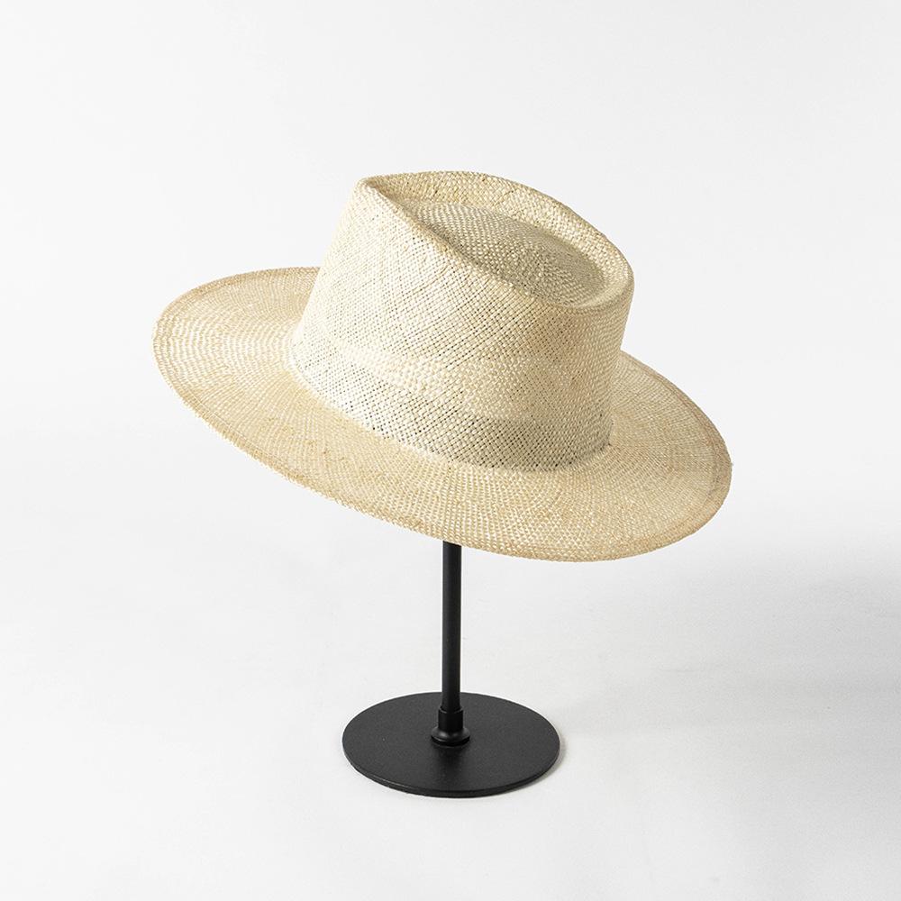 Women's Summer Hat Wide Brim Panama Hats Sisal Hemp Straw Hats Summer Fedoras DIY Church Wedding Party Hat Base Jazz Top Sun Hat