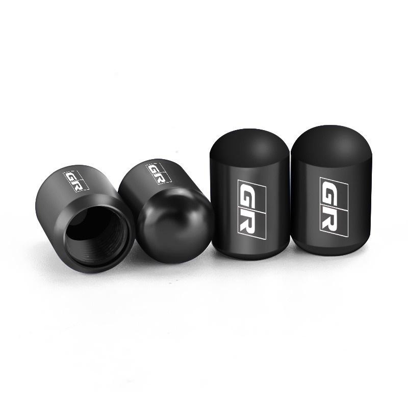 BAXB3 4Pcs Car Wheel Tire Stem Air Valve Caps For Toyota GR Sport Gazoo Racing Yaris Corolla Hilux Supra C-HR 86 Tyre Auto Accessories