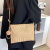 Handmade Straw Beach Shoulder Crossbody Bag Girls Envelope Woven Summer Small Hair Ball Cluth