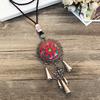 Retro Long Fashion Classical Embroidery Fringed Necklace Temperament Wind Chimes Pendant Miao Sweater Chain Accessories