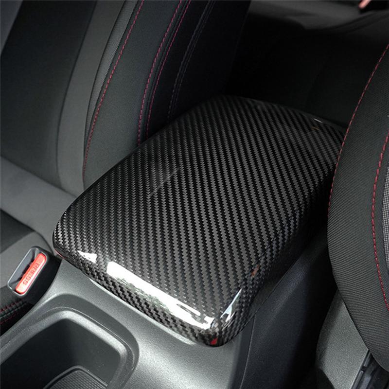 Real Carbon Fiber Car Rear Armrest Box Cover Interior Trim Sticker Spare Parts Parts For Subaru WRX/WRX STI