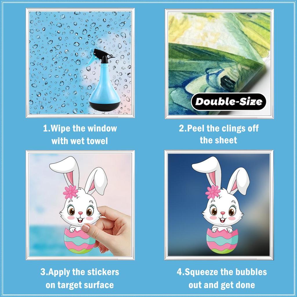 Easter Bunny Sticker for Windows - Decorative Egg Design