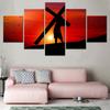 5 Pieces Canvas Wall Arts Riligion Poster Painting Photography Jesus Cross Wallpape Home Decor Living Room Picture Print Artwork