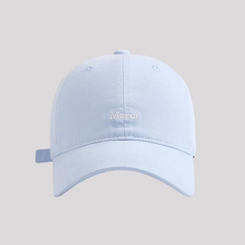 

Embroidered Letter Baseball Cap With Wide Brim For Summer Sun Protection LightBlue