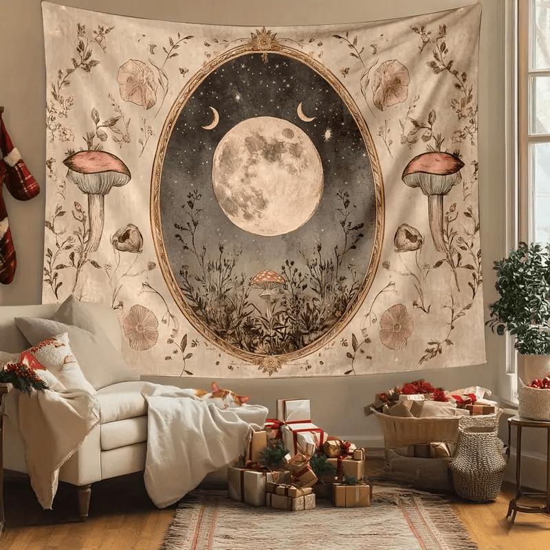 

Bohemian Moonlit Night Digital printing polyester wall hanging tapestry decorative Living room bedrooms Office background gift 74x94cm(29x37in)