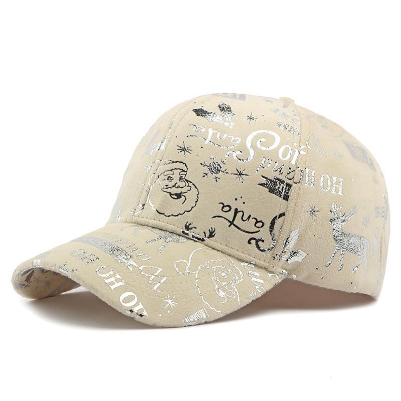 

Unisex Plush Winter Baseball Cap: Festive Animal Design Adjustable for 55-60CM head circumference бежевий