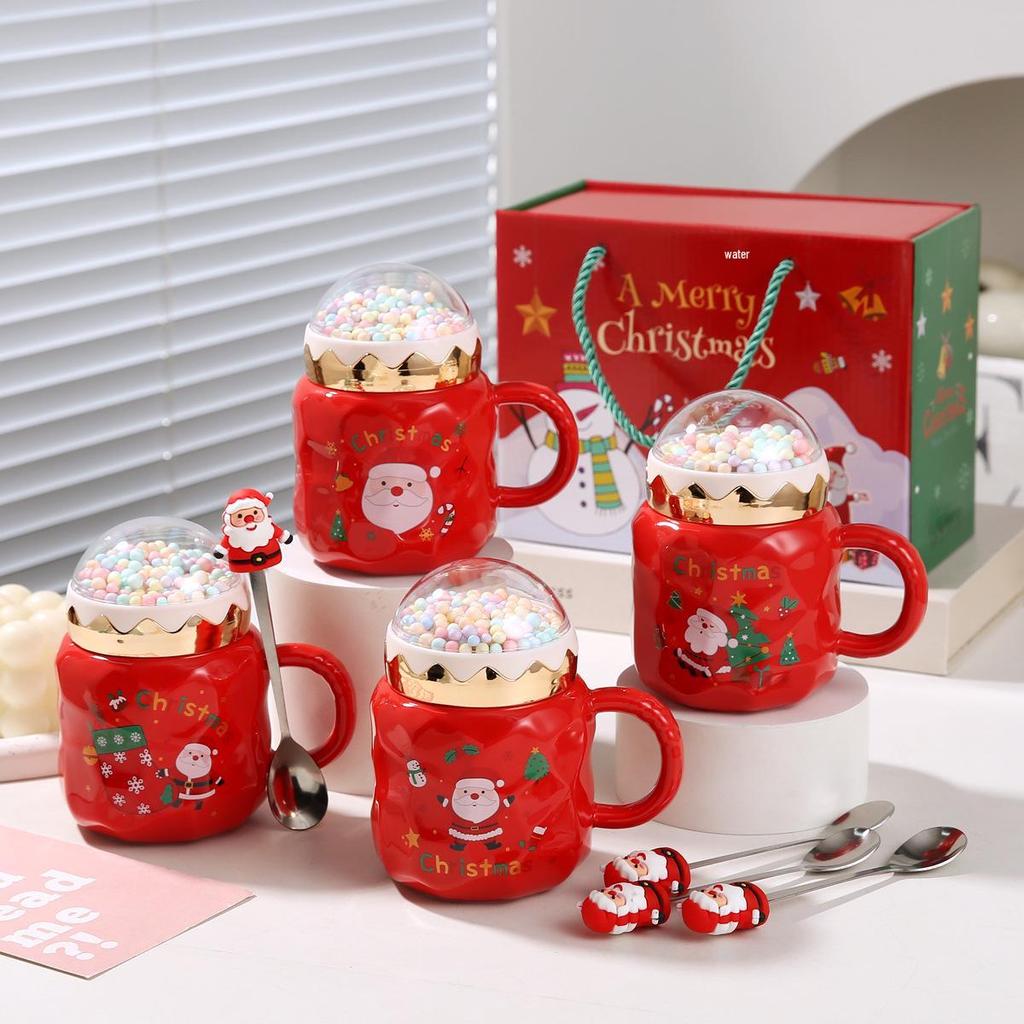 Grenzüberschreitendes Weihnachts-Keramikbecher-Geschenkset - Hochwertiges Souvenir für Heiligabend