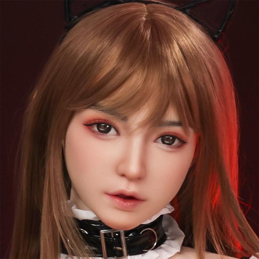 Head with Realistic Oral Function 100% Silicone Compatible with 130-180cm Sex Dolls M16 Thread Interface Wig & Implant Hair Options 3kg