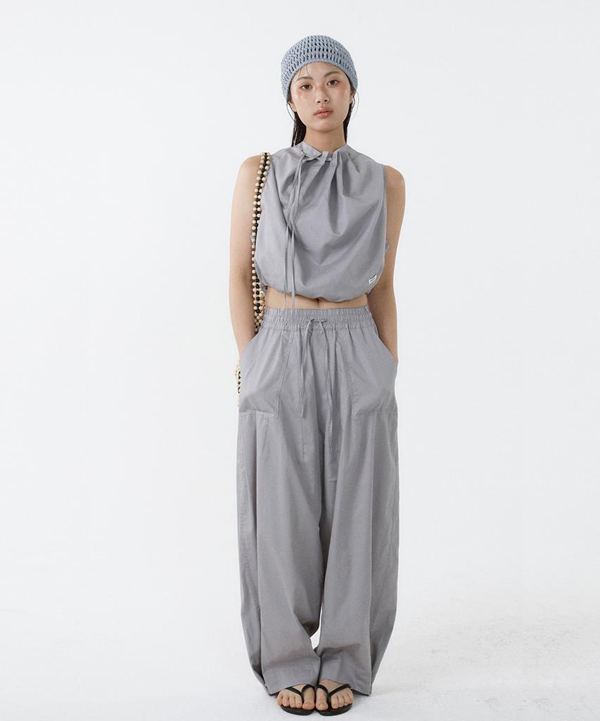 LOVENTINA Flow Wide Pants_Ash Gray