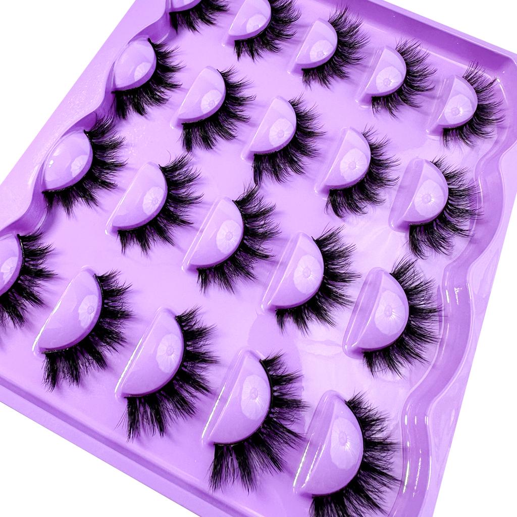 New 10 Pairs Of Natural Full False Eyelashes,Thick Curling Fluffy Eyelashes For Party Use Manga Eyelashes, Travel Essentials