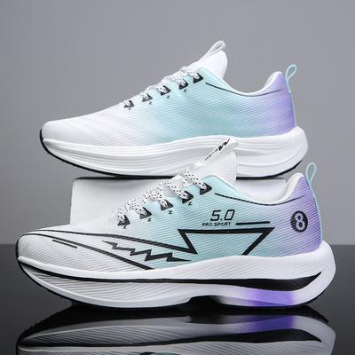 Laufschuhe Herren Leicht Bequem Sportschuhe Herren Dicksohlig Schnürung Air Mesh Atmungsaktiv Freizeit-Sportschuhe Herren