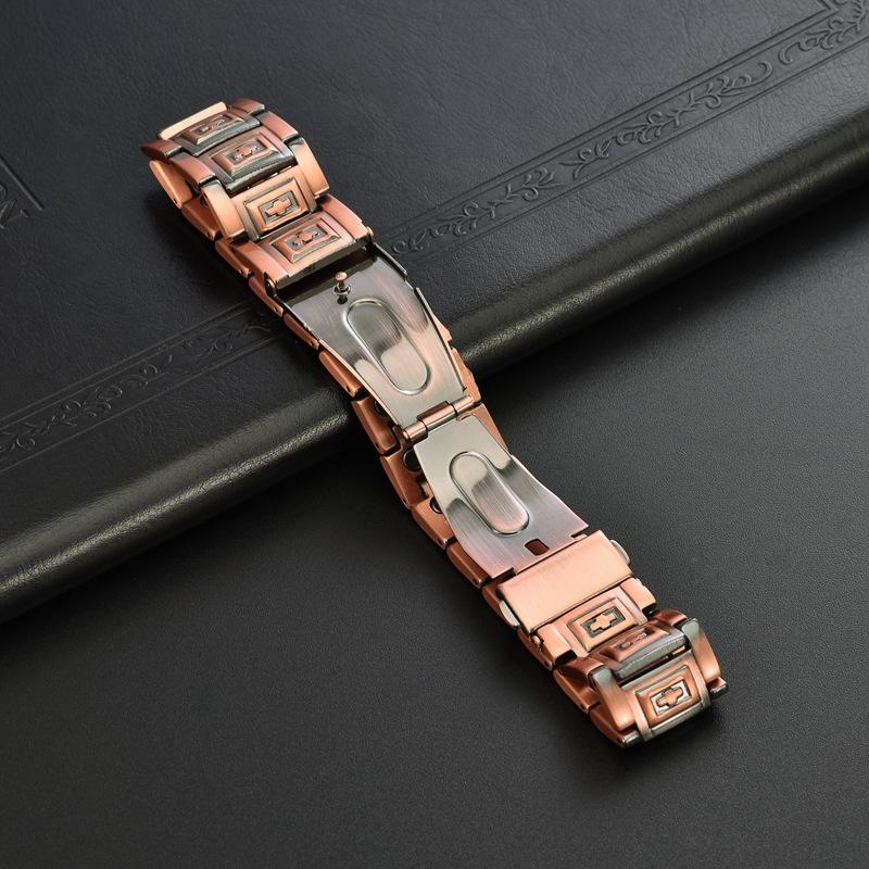 Convex Cross Copper Bracelet Men's Three Rows Magnet Energy Bracelet Fashion Vintage Hand Accessories