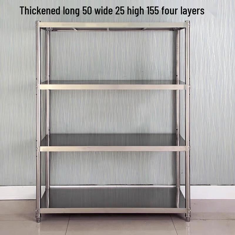 

Stainless Steel 4-Tier Floor Kitchen Storage Rack