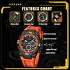 Fashion Casual Men's Watches Trend Calendar Multi-Functional Six-Pin Cool Quartz Waterproof Watch