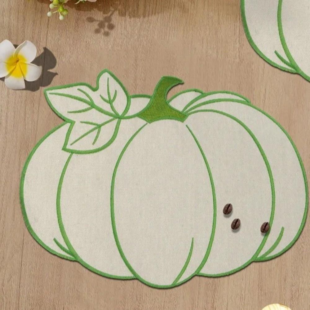 Heat Insulated Insulated Pad Embroidered Pumpkin Placemat Durable Dining Table Mat