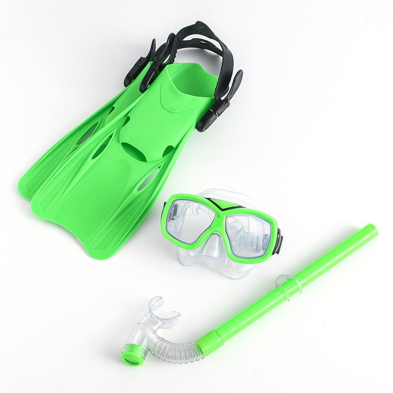 Diving Goggles, Snorkeling Sanbao Set, Swimming Mask, Snorkel, Flippers.