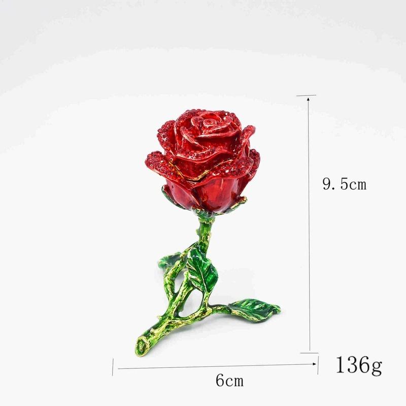 Creative Red Rose Shape Jewelry Box Home Decoration Ornaments
