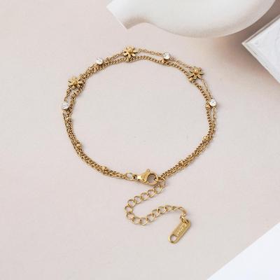 Elegant Multi-Layer Flower Bracelet & Anklet In Titanium Steel for Women