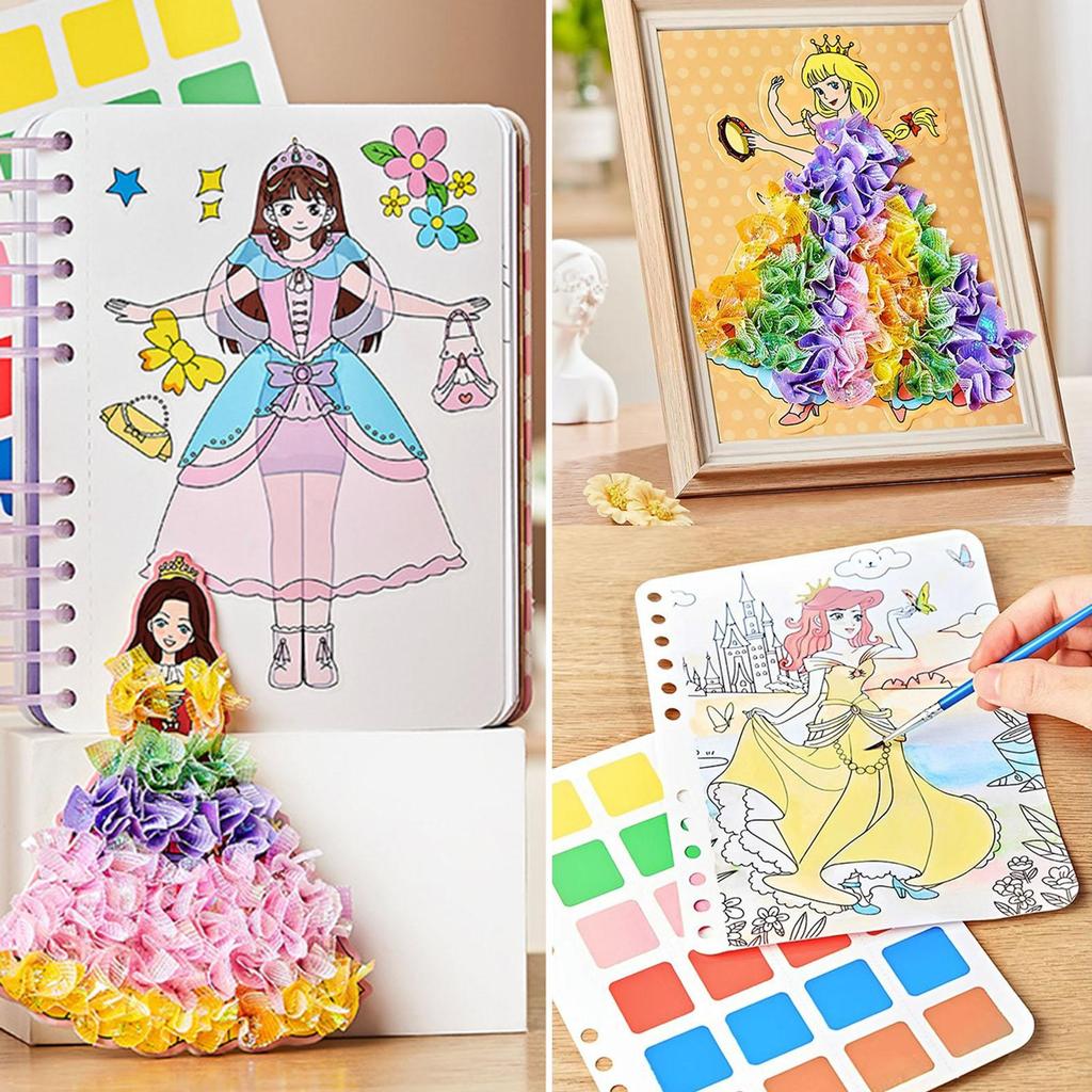DIY Princess Dress Up Activity Book for Making Clothes Art Fashion Sticker Girls Toys