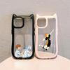 Soft Cat Ear Phone Cases for iPhone 16 15 13 12 11 Pro Max 14 Plus Silicone Anti-Drop Transparent Acrylic Back Cover N69 Anime Haikyuu X Reader Art