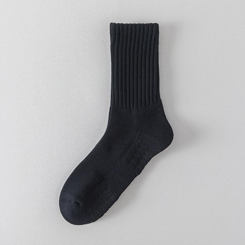 Men's Thin Socks, Autumn and Winter Sports, Running, Pure Cotton Towel Base Socks, Basketball Anti-odor, Badminton Long Socks, Cotton Socks