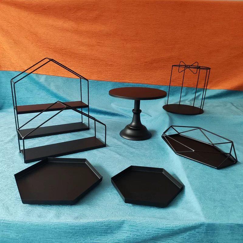 Elegant White Iron Art Dessert & Cake Display Stand Sets