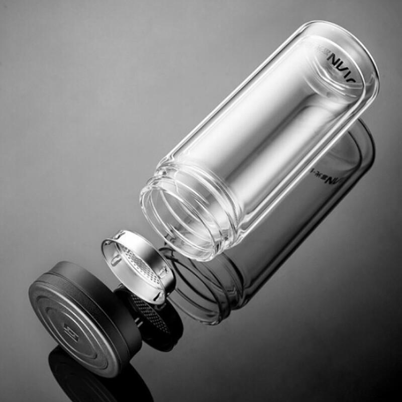 Fuguang X1908-SP Double-Layer Glass Tea Infuser Cup, 320ml