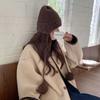 Thick Pom-pom Knit Cap Windproof Beanie Hats Kawaii Y2k Knitted Cap  Female