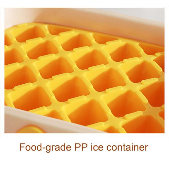 Press-Release Ice Cube Tray with Lid Storage Box BPA-Free Silicone Mold for Freezer Leak-Proof Stackable Ice Ice Maker for Home Party