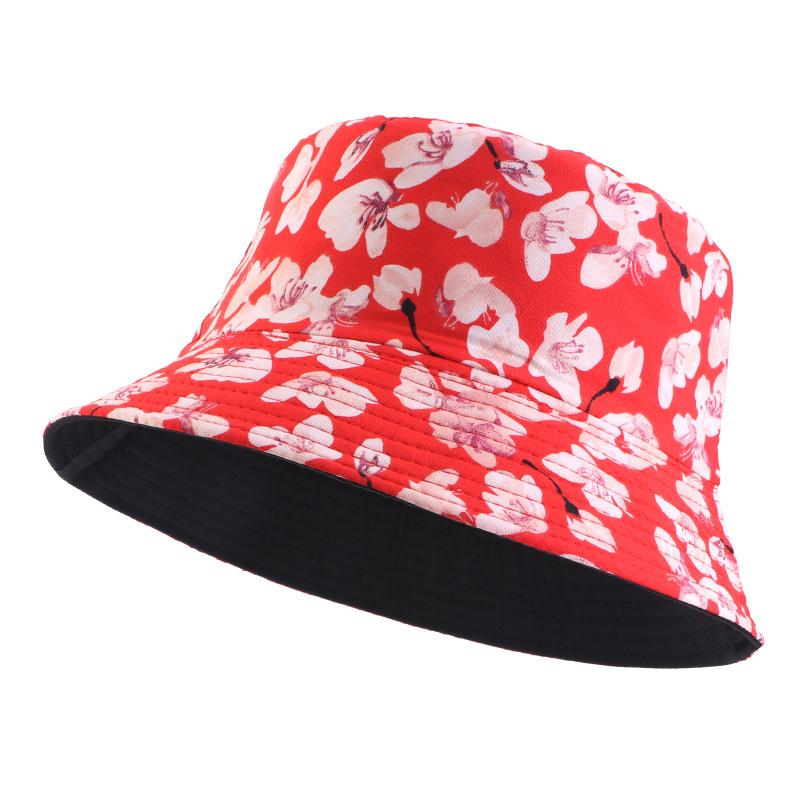 New Polished Printed Pot Hat Double-sided Bucket Hat Outdoor Travel Visor