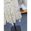 DIMANAF 2025 New Skirt Women Knitting Lace Long Holiday Solid Hollow Out Sexy Hollow Summer Style Loose Basic Dress