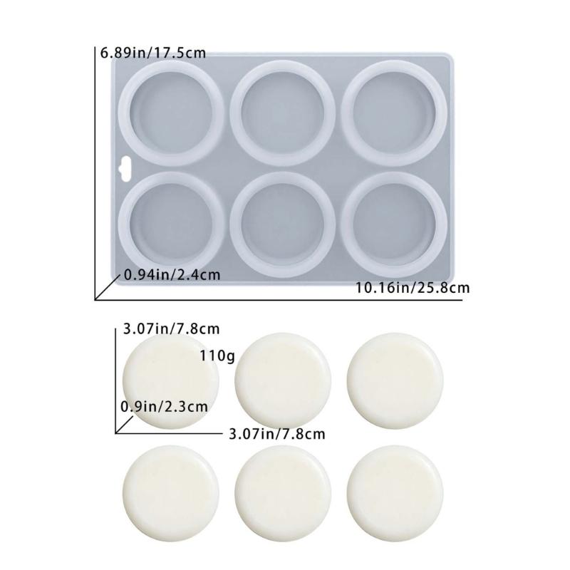 6 Cavities Circular Silicone Mold Food Grade Silicone Dishwasher Safe For Handmade Soap Candle Chocolate Desserts And Mousses Baking