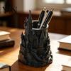 Unique Pen Stand Castle Shape Holder, 3D Printed Desk Organizer for Pens, Pencils, Carved Holder Makeup Brushes, Decorative Pencil Storage Cup