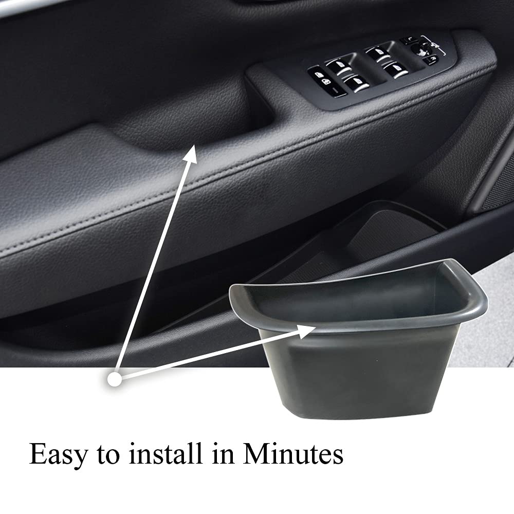 Vesul Black Front Row Door Side Storage Box Handle Armrest Phone Container for Volvo