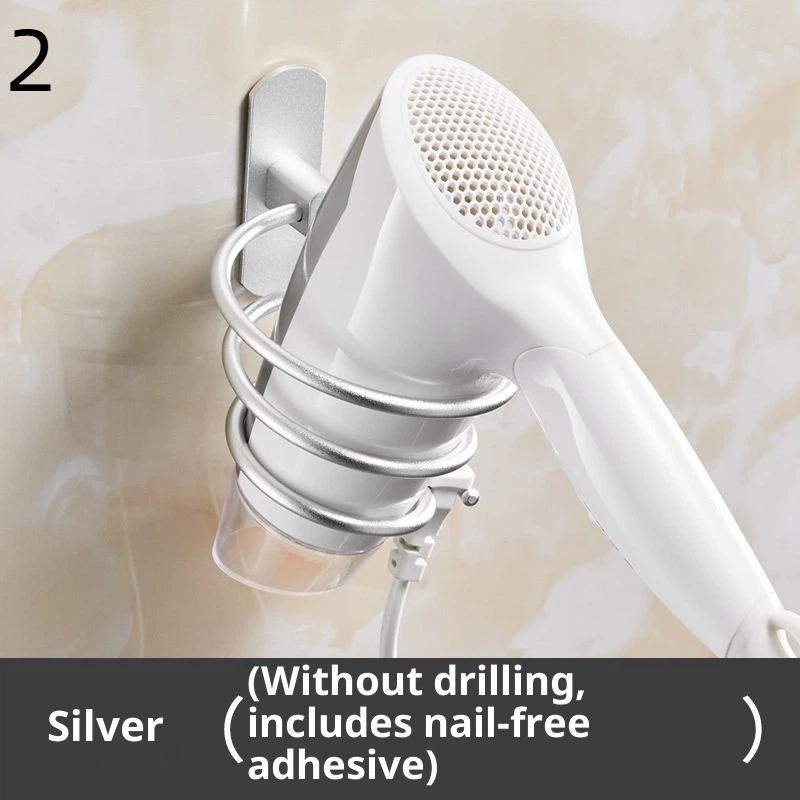 Hair Dryer Organizer Rack Aluminum Bathroom Hairdryer And Straightener Holder Wall Mounted Shelves Accessories Blower Shelves