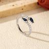 MODIAN 925 Silver Royal Blue Zirconia Open Size Finger Trendy Snake Shaped Adjustable Rings For Women Fine Jewelry