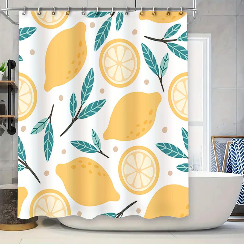 

Lemon Printed Shower Curtain Waterproof Fabric Bathroom Decor Shower Panels For Home Decoration W60H190(CM)-1 Pcs