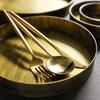 Golden European Retro Round Iron Plate Metal Vintage Storage Tray Home Decoration Garden Restaurant Table Photographing