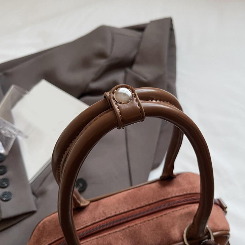 Mode PU-Leder Bowlingtasche Handtasche Einfarbig Kleine Quadratische Tasche Große Kapazität Schlichter Stil Umhängetasche Shopping CLE