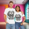Skulls and Roses Cotton Tee T Shirt Unisex Graphic Shirt