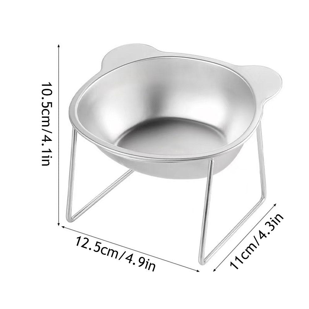 304 Stainless Steel Cat Bowl With 15° Elevated Design Tilted For Puppy Cat Raised Tilted Neck Guard Cats Dogs Dual Use Feeder