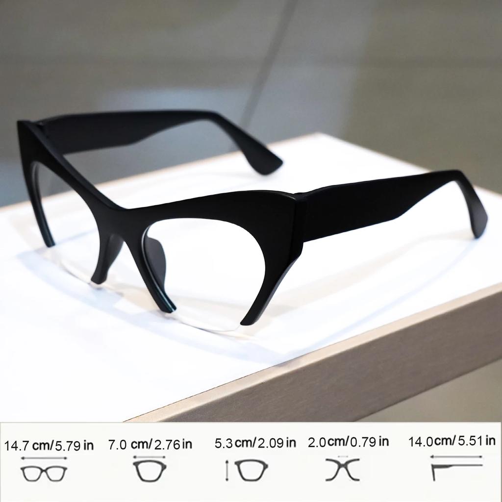 2pcs Stylish Cat-Eye Large Frame Reading Glasses, Retro Simple Reading Glasses, Suitable for Men and Women