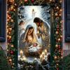2D door banner Christmas curtain, polyester material, indoor/outdoor decoration