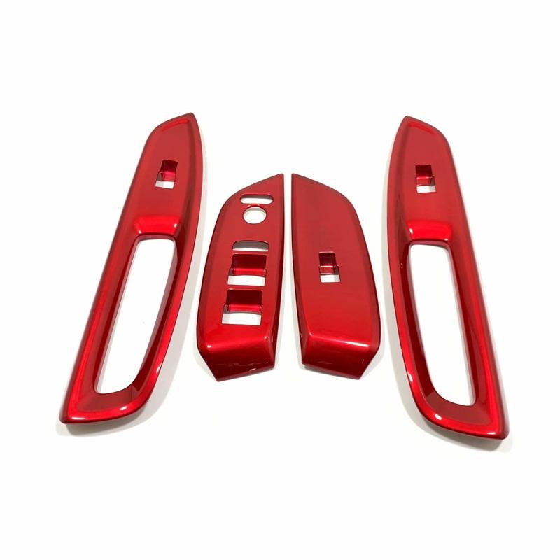 Car Door Armrest Panel Cover  Window Glass Lift Switch Button Trims For Honda Fit Jazz GR RHD  ABS Carbon Fiber Accessories