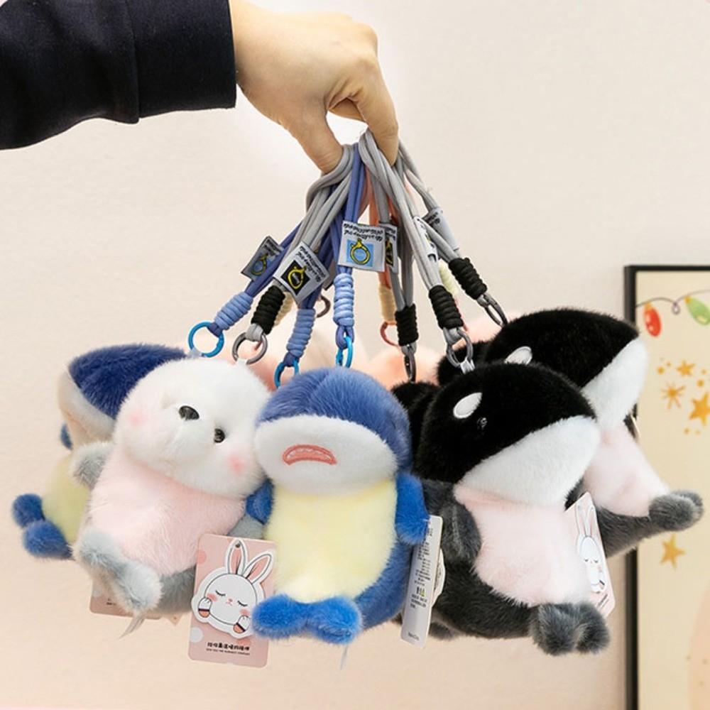 Marine Animal Dolphin Bag Pendant Stuffed Animals Seal Key Chain Kids Plush Keychain  Gifts