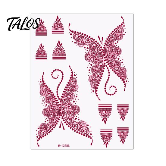 Temporary Tattoo Sticker, Flower Lace Lotus Pattern Fake Tattoos for Women Men, Waterproof DIY Face Arm Leg Body Art Decoration for Masquerade Party