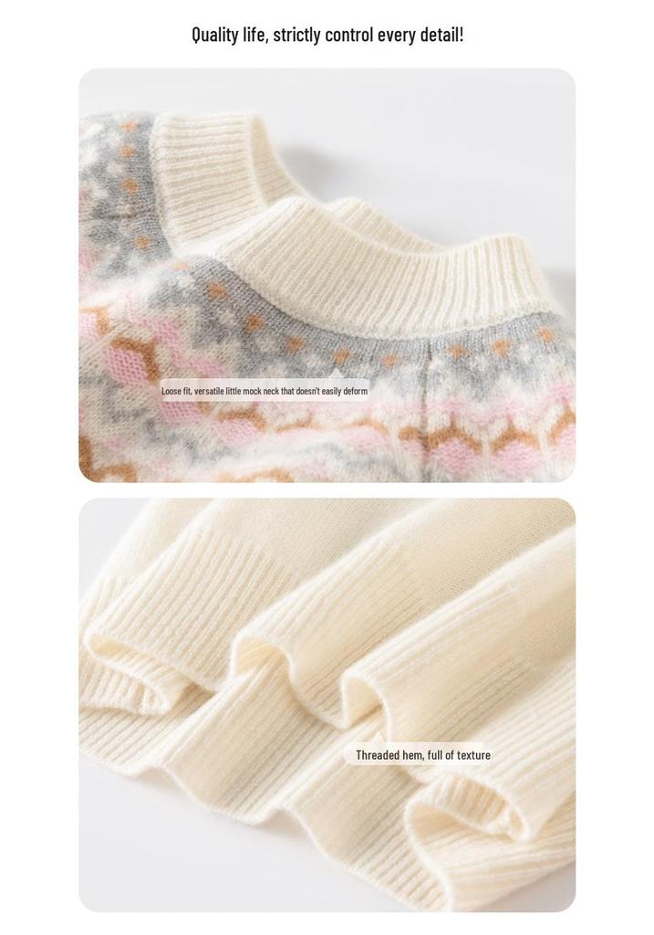 Women's Soft Cashmere Color Block Sweater - Skin-Friendly, Age-Reducing Knitwear for Autumn/Winter